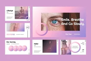 时尚温馨高端女性化流行配色的幻灯片savana-powerpoint