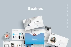 清新简约高端多用途的幻灯片buzines-powerpoint-template