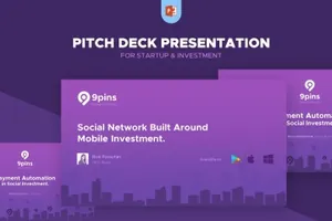 流行色配色的时尚高端多用途幻灯片fintech-startup-pitch-deck
