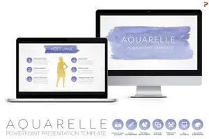 水彩PPT模版 Aquarelle Powerpoint Template