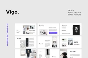 时尚杂志风格的PPT模版 VIGO – Powerpoint Template
