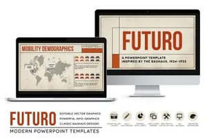 经典的PPT模版 Futuro Bauhaus Powerpoint Templates