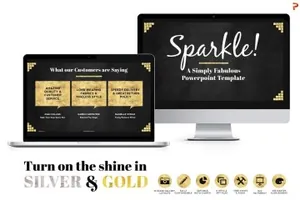 闪耀金箔PPT模版 Sparkle Gold Foil PPT Templates