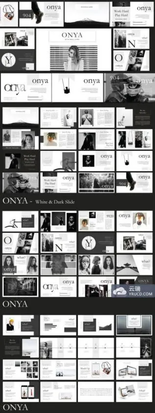 超级时尚的极简主义PPT模版onya-creative-powerpoint