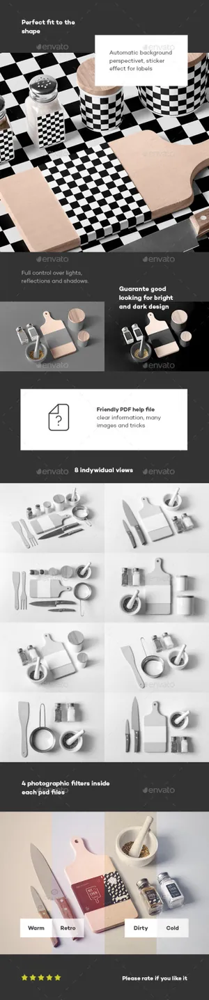 高端厨房用品展示样机下载 Kitchen Branding Mock-up