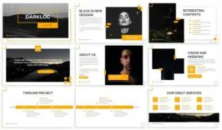 现代设计风格企业宣传PPT幻灯片模板素材 Darklog – Modern
