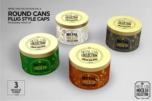 香薰蜡烛包装设计圆形金属盒子Round Cans Plug