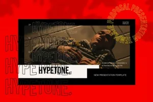 时尚潮流文化主题酷黑背景PPT幻灯片模板 Hypetone – Presentation