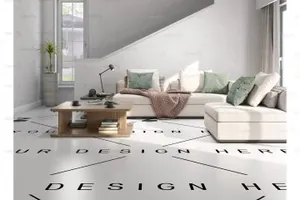 客厅场景地板样机展示模板Floor Mockup