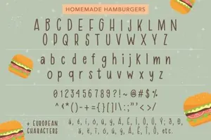 古朴简约的手写英文字体 Homemade Hamburgers Font
