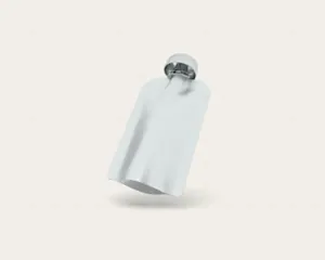 自立吸嘴袋食品包装设计样机Doypack Mockup Metallic