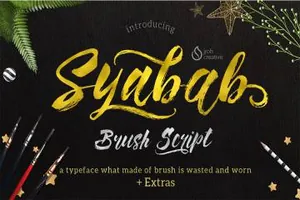 笔刷手写效果英文字体Syabab Brush Script – Free Dem
