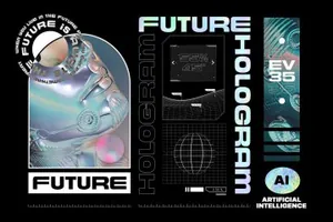 现代未来派科技电竞体育男性运动无衬线字体 Cyberion - Futuristic Tech Font