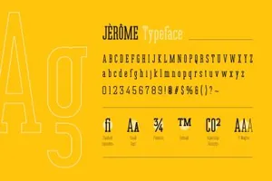 硬朗现代运动英文衬线字体 Jerome - Condensed Slab Serif