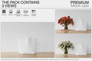 女士清新环保袋样机下载Tote Canvas Bag