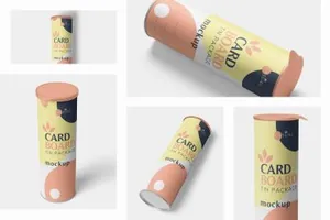 薯片零食纸筒包装样机模板Cardboard Tube