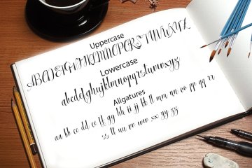 创意清新现代书法风格英文字体Mofishine script