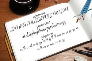 创意清新现代书法风格英文字体Mofishine script