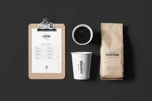 高端品牌咖啡店咖啡豆模型Coffe Mock-up