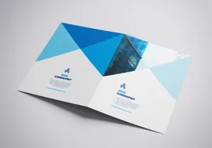 双折页设计贴图展示模版 A4 bifold Mockup