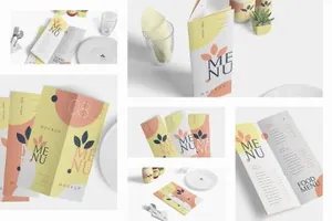 食物菜单宣传册设计样机Food Menu Book