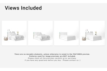 床品花纹设计展示样机Bed Linens Mockup