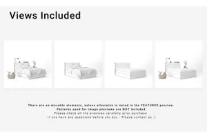 床品花纹设计展示样机Bed Linens Mockup