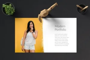 摄影行业的PPT幻灯片模板素材 Magazine Powerpoint