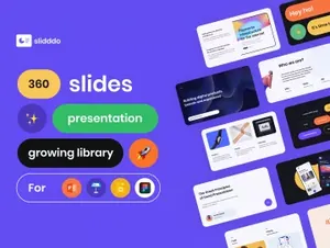 简约大气创意配色PPT演示文稿模板 360 Handcrafted Presentation Slides