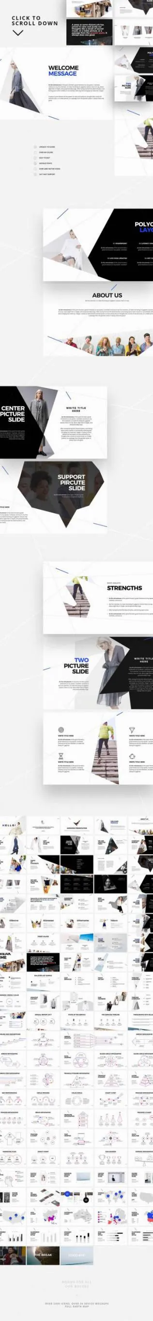 超酷不规则版式ppt模板 Nova