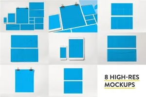 8个感觉简单的品牌VI样机 8 Clean Identity amp;amp; Branding