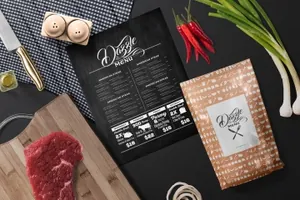 时尚高端餐厅菜单样机场景restaurant-menu-mockup-scenes