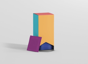 茶叶盒子包装单独茶包Tea Dispenser Box Mockup