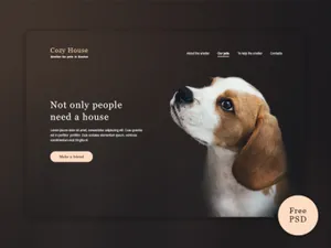 动物收容所慈善公益网站PSD模版 Animal Shelter Website