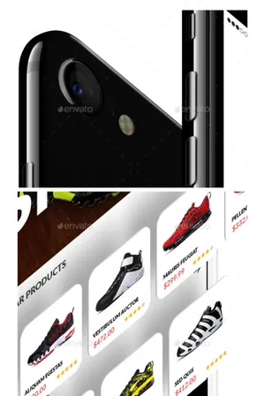 不同角度iPhone7模型iPhone 7 and 7 Plus Vector Mockups