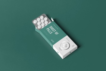 时尚高端的药品盒包装设计VI样机pills-box-mock-up