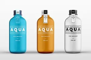 透明玻璃瓶样机设计模板Glass Bottle Mock-up