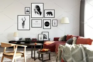 室内客厅居家画册 Interior Frame Mockup Bundle