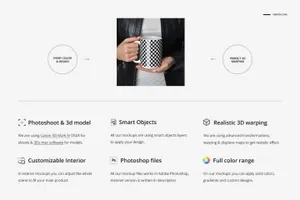 白色马克杯样机套装oz White Mug