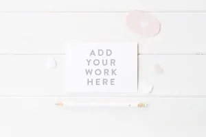 爱心时尚的卡片设计样机 hearts styled card mock