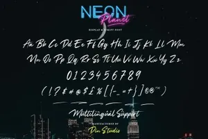 霓虹灯现代未来主义字体 Neon Planet - Font Duo