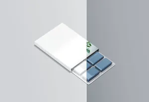 口香糖包装贴图样机展示PSD模板 Chewing Gum Packaging Mockup