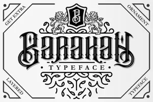 维多利亚时代复古字体 Barakah Layered Typeface + Extras