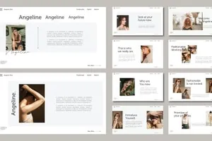 时尚女性杂志PPT演示模板 Angeline Powerpoint Template