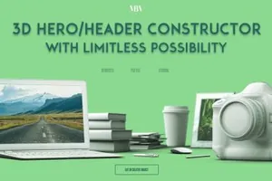 3D风格的巨无霸广告图banner模板 3D HeroHeader