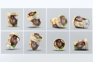 时尚高端冰淇淋雪糕包装设计ice-cream-packages-mock-up-bundle
