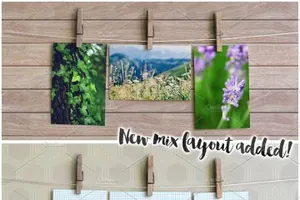 明信片照片模型 4×6 Photo amp;amp; Post Card Mock Ups