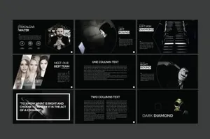 黑色高品质钻石PPT模版