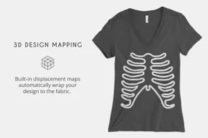深vT恤样机模型 Bella Canvas 6035 Deep-V Mockups