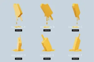 时尚高端个性可爱的纸质冰淇淋雪糕VI样机papercraft-icecream